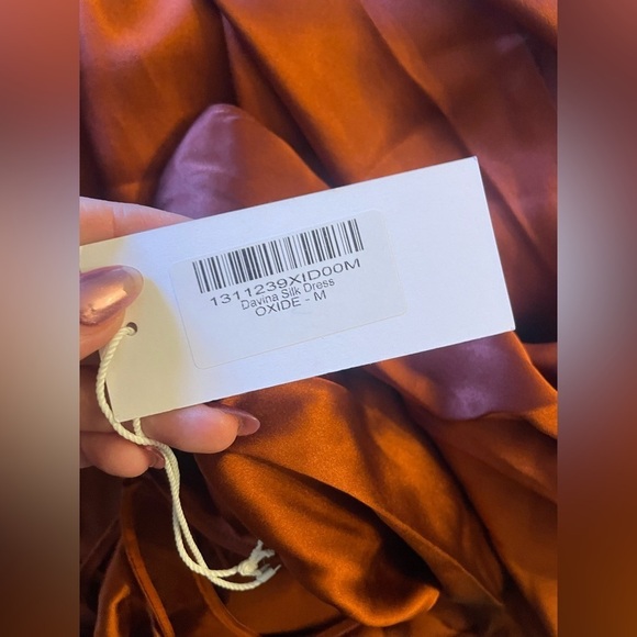 Reformation Davina Silk Dress in Oxide New with Tags! - Picture 9 of 9